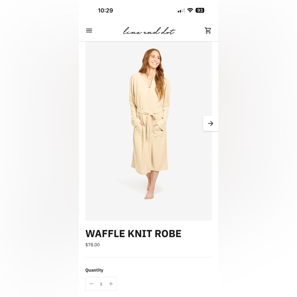 Line & Dot Beige Waffle Knit Robe